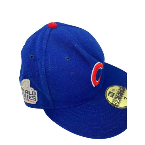 Chicago Cubs New Era 59FIFTY 2016 World Series Cap Size 7 Blue Fitted Hat 8167 - Picture 1 of 13